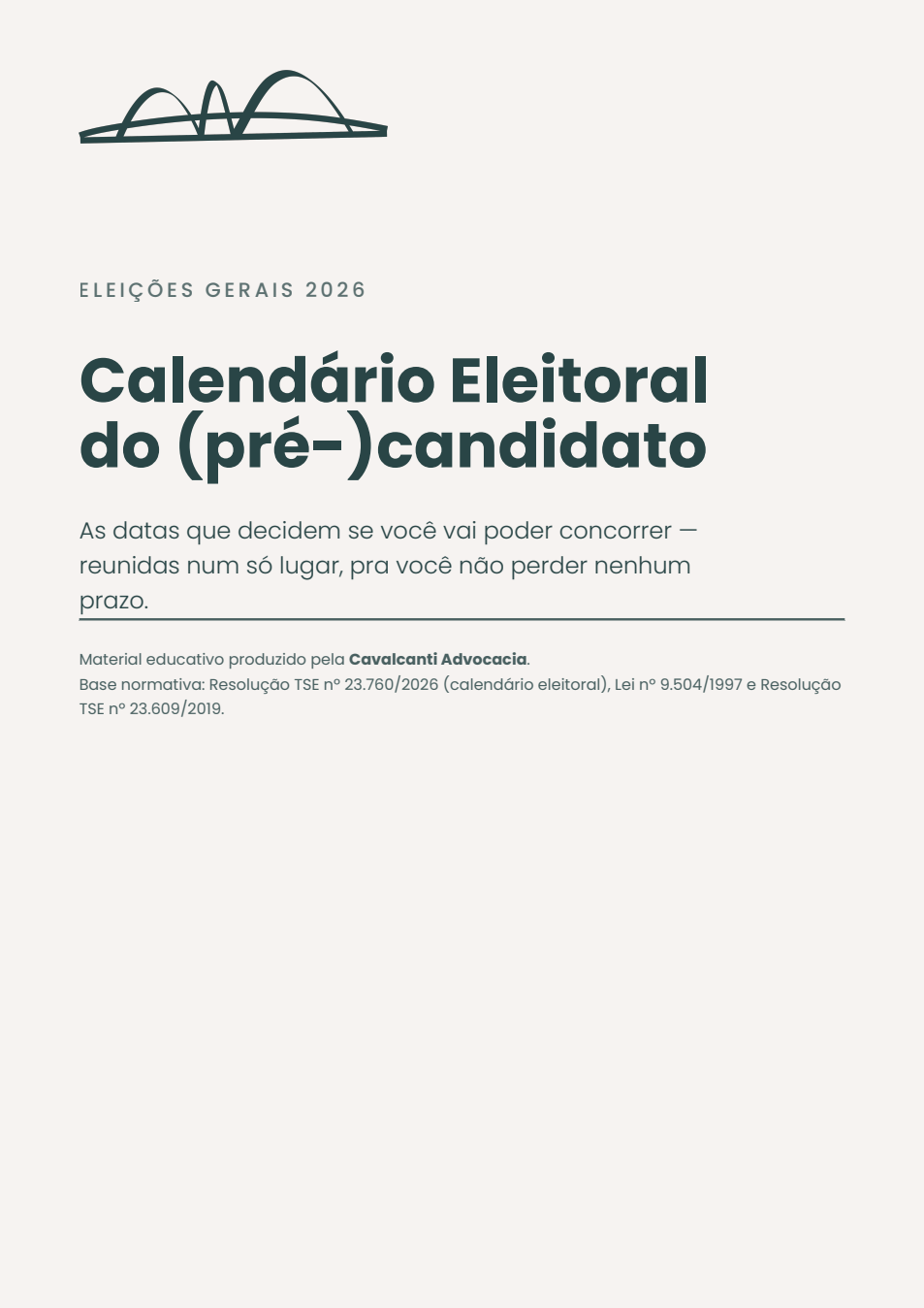 Capa do Calendário Eleitoral do pré-candidato