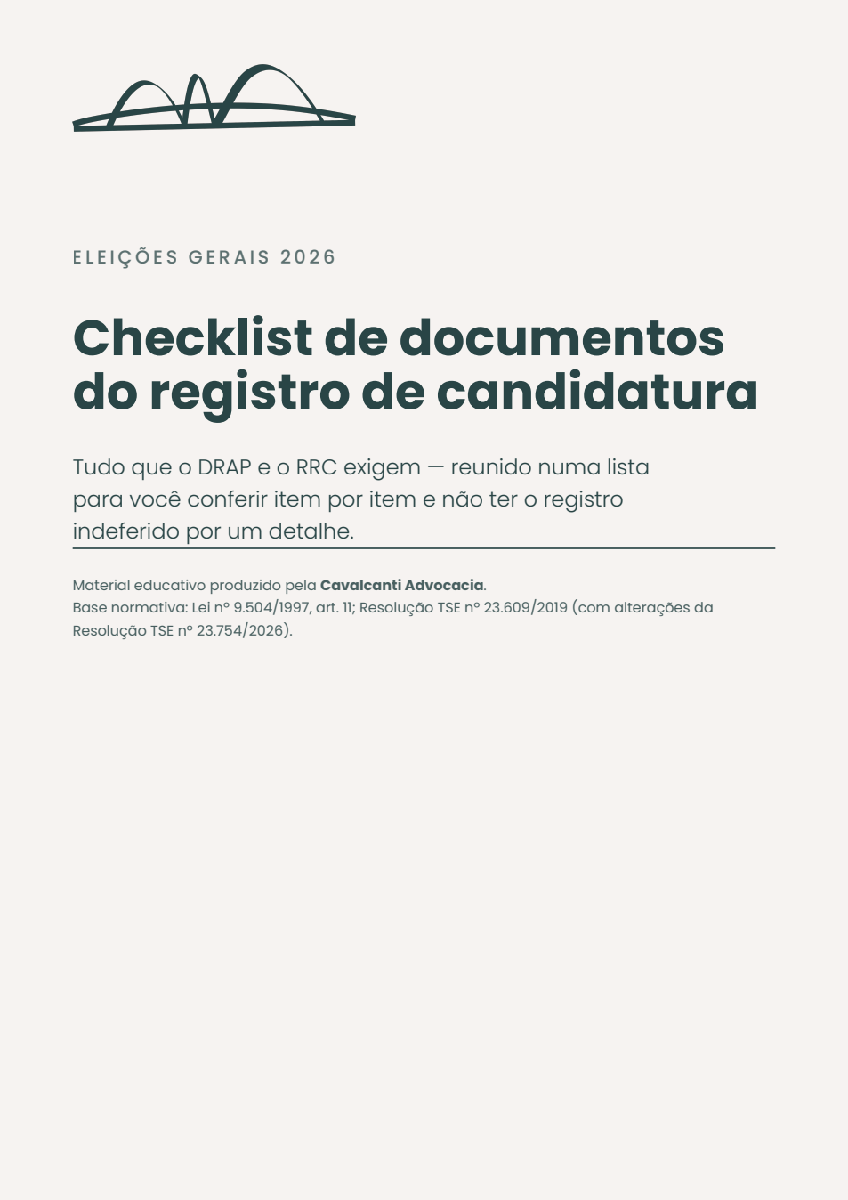 Capa do Checklist de Documentos do Registro de Candidatura